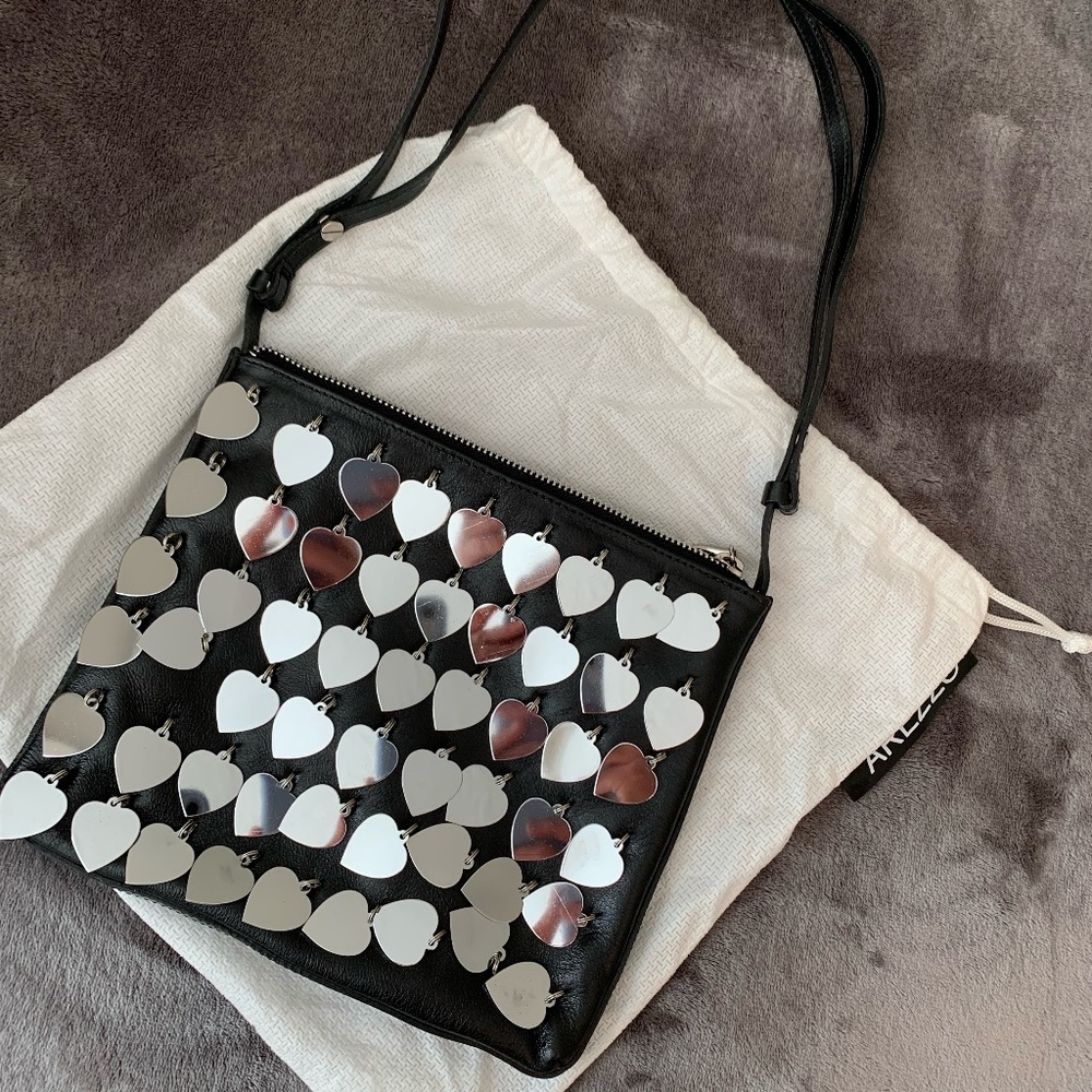 AREZZO Black Leather Shoulder Bag